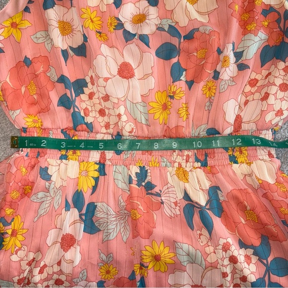 Collective Concepts Floral Midi Dress - Coral and Pink - Picture 4 of 6